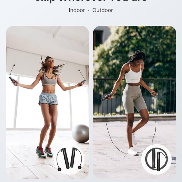 Cordless Jump Rope, Weighted Jump Rope with Counter - Picture 3 of 7